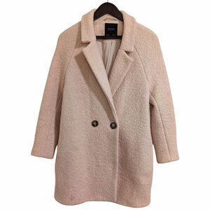 Zara Basic Wool Blend Bouclé Overcoat in Blush Pink